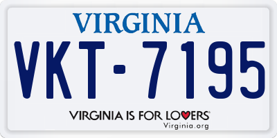 VA license plate VKT7195