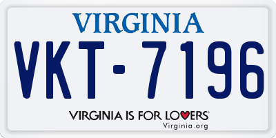 VA license plate VKT7196