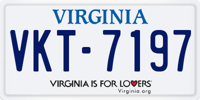 VA license plate VKT7197