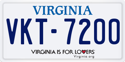 VA license plate VKT7200