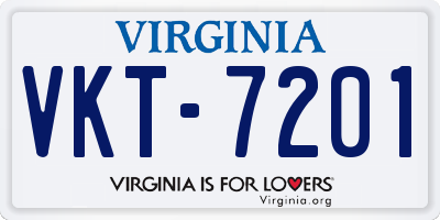 VA license plate VKT7201