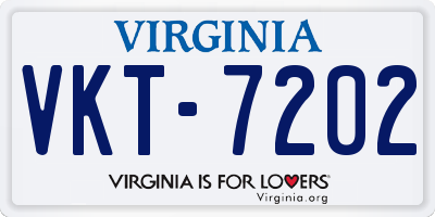 VA license plate VKT7202