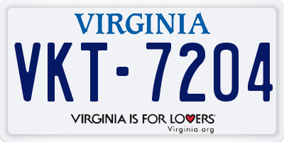 VA license plate VKT7204