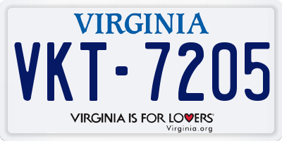 VA license plate VKT7205