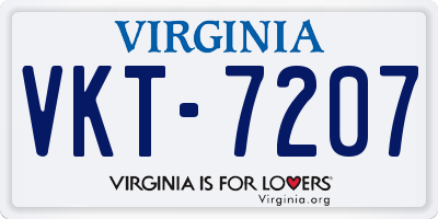 VA license plate VKT7207