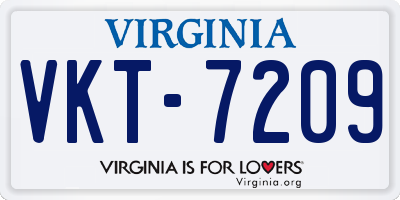 VA license plate VKT7209