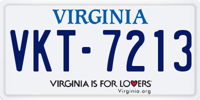 VA license plate VKT7213