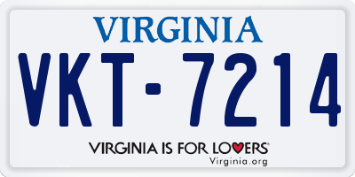 VA license plate VKT7214