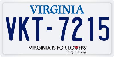 VA license plate VKT7215