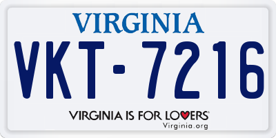 VA license plate VKT7216