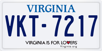 VA license plate VKT7217
