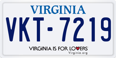 VA license plate VKT7219