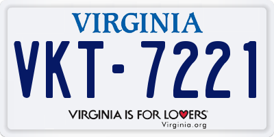 VA license plate VKT7221