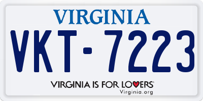 VA license plate VKT7223