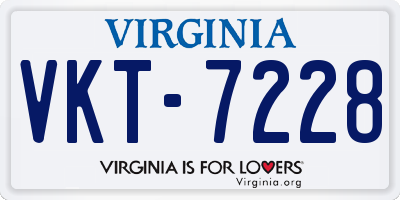 VA license plate VKT7228