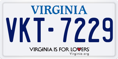 VA license plate VKT7229