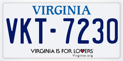 VA license plate VKT7230