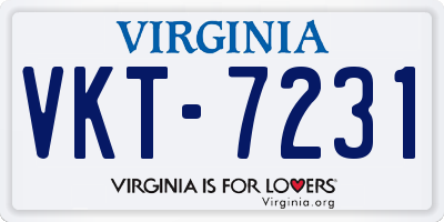 VA license plate VKT7231