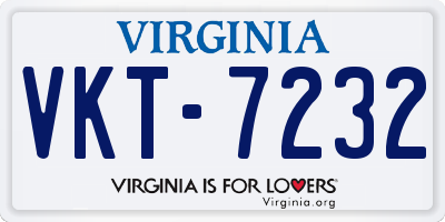 VA license plate VKT7232