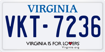 VA license plate VKT7236