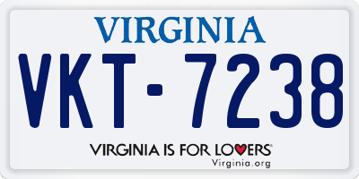 VA license plate VKT7238