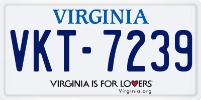 VA license plate VKT7239