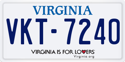 VA license plate VKT7240