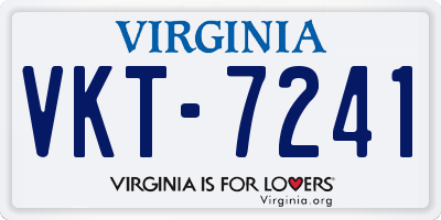 VA license plate VKT7241