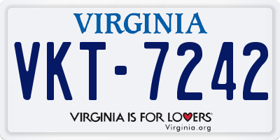 VA license plate VKT7242