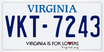 VA license plate VKT7243