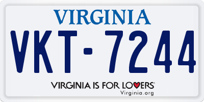 VA license plate VKT7244