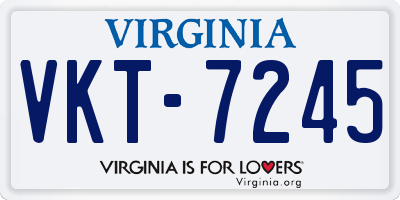 VA license plate VKT7245