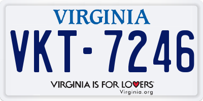 VA license plate VKT7246