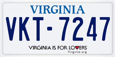 VA license plate VKT7247