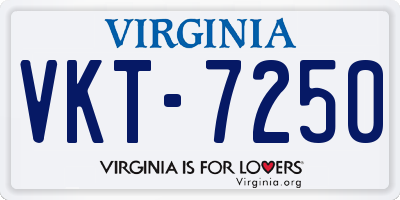 VA license plate VKT7250