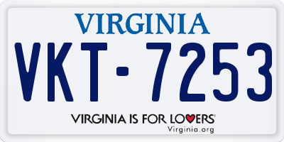 VA license plate VKT7253