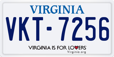 VA license plate VKT7256