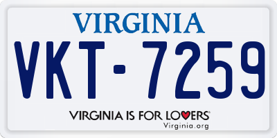 VA license plate VKT7259
