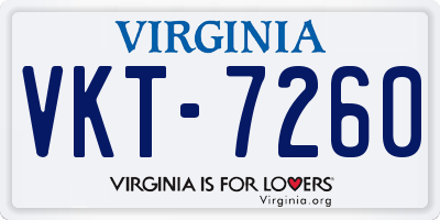 VA license plate VKT7260