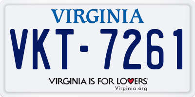 VA license plate VKT7261