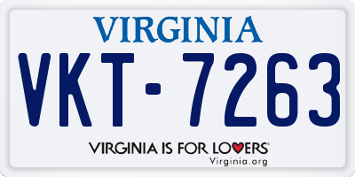 VA license plate VKT7263