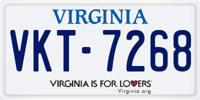 VA license plate VKT7268