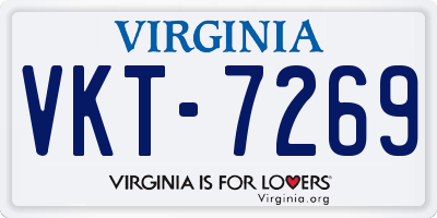 VA license plate VKT7269