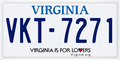 VA license plate VKT7271