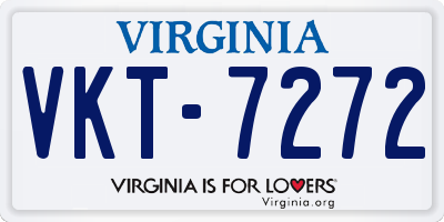 VA license plate VKT7272