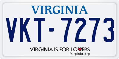 VA license plate VKT7273