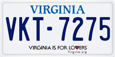 VA license plate VKT7275