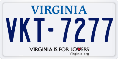 VA license plate VKT7277