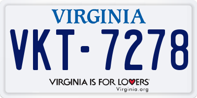 VA license plate VKT7278