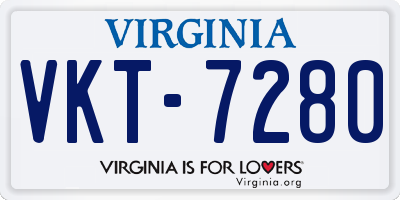 VA license plate VKT7280